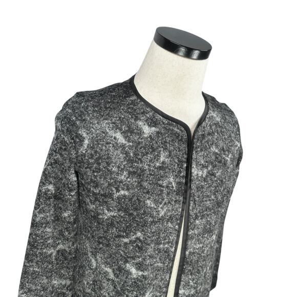 Eileen Fisher Felted Wool Sprinkle Open Front Jacket Women’s XS Gray Black Ombre - Picture 2 of 10